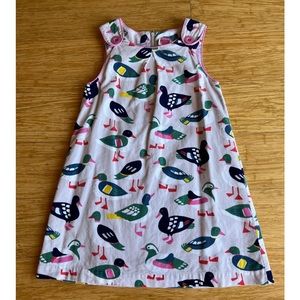 Mini Boden Duck Pinnie Dress Size 7-8
